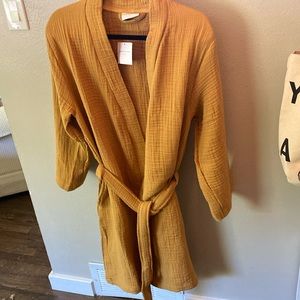 Parachute Cloud Muslin Cotton Robe 4 ply Gauze Yellow